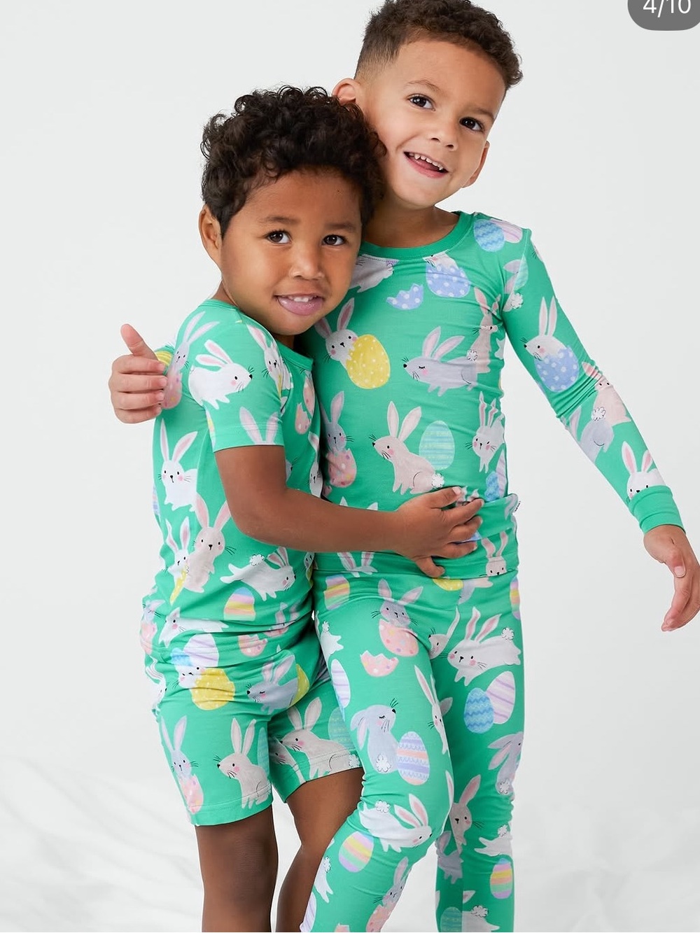 Little Sleepies Green Easter Bunny Pajamas
